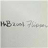 Image 3 : 2001 Original Ben Houstie "Flipper" Painting on Art Paper * Signed Ben Houstie, Waglisla BC * Unfram