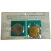 Image 1 : 1971 BC Centennial Commemorative 2 Medallion Set on Original Card