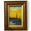 Image 2 : Set of 3 Framed Landscape Paintings w Carved Wooden Frames 6.5x9.5"