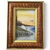 Image 4 : Set of 3 Framed Landscape Paintings w Carved Wooden Frames 6.5x9.5"