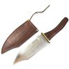 Image 2 : Handcrafted Fixed-Blade Bowie Knife with Wooden Handle and Leather Sheath 14" Long