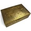Image 3 : Lovely Engraved Brass Box with 6 Chinese Coins (Coins are not authenticated)