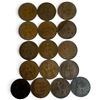 Image 1 : 16 Vintage British Large One Penny Coins - Dates range from 1900 to 1965