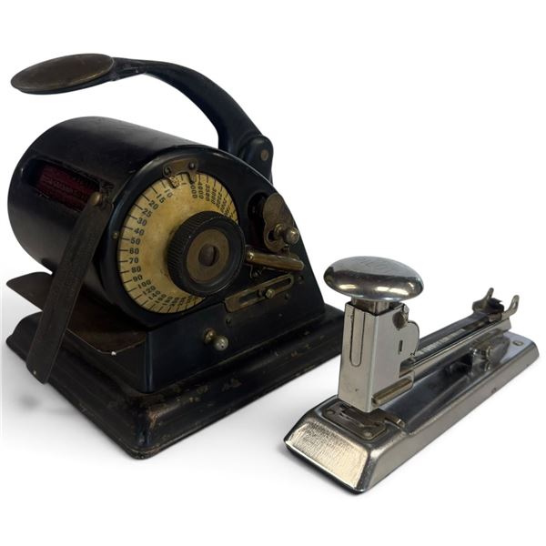 Protectograph Model H & Ace Pilot Model 402 Stapler by G.W. Todd & Co.