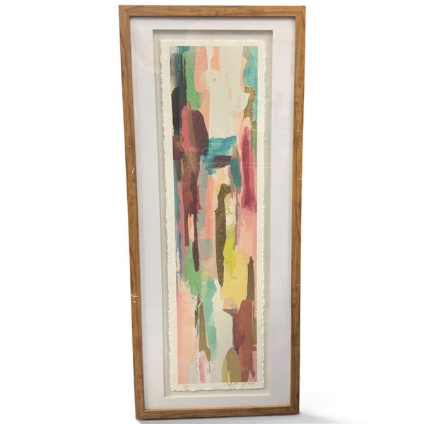 Abstract Painting by Allen Shaw, Edition 44/80, Framed, 17.5x41.5 inches