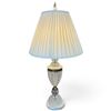 Image 1 : Elegant Crystal & Brass Table Lamp with Pleated Shade and Marble Base, 29" Height