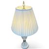 Image 2 : Elegant Crystal & Brass Table Lamp with Pleated Shade and Marble Base, 29" Height