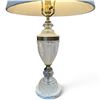 Image 3 : Elegant Crystal & Brass Table Lamp with Pleated Shade and Marble Base, 29" Height