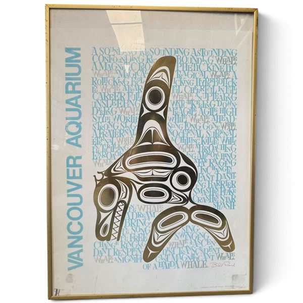 Vancouver Aquarium Poster w Killer Whale Design by Bill Reid  20.3x28"