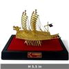Image 2 : Korean Geobukseon Turtle Ship Model, 24K Gold-Plated, Kumho Tires Presentation, Display Case, 5.5 In