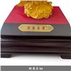 Image 2 : Chinese Guan Gong Guan Yu Warrior Figurine, Gold-Foil Finish, Display Case & Wood Base, Asian Decor