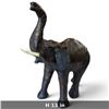 Image 2 : Vintage Leather-Wrapped Elephant Figurine, Raised Trunk, Glass Eyes & Faux Tusks, 13 Inches Tall