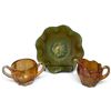 Image 1 : Northwood Marigold Carnival Glass Creamer, Sugar Bowl & Plate Set