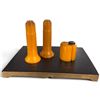 Image 1 : 2 Orange Bakelite Art Deco Salt & Pepper Shaker Sets