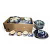 Image 1 : Blue & White Porcelain Dinnerware Set w Floral Patterns