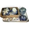 Image 2 : Blue & White Porcelain Dinnerware Set w Floral Patterns