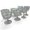 Image 1 : Set of 7 Edinburgh Crystal Stemmed Wine Glasses - Faceted with Thumbprint