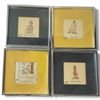 Image 1 : Set of 4 William Steggles Framed Prints, 1979-1981, Each 8.25x8.25 Inches