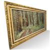 Image 3 : M. LePage R.J.M. Signed Redwood Forest Landscape Painting, 1984, Ornate Gilt Frame, 56 x 32 Inches