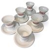 Image 2 : Set of 6 Heinrich German Porcelain Kaffee Cups & Saucers w Red Motif