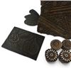 Image 4 : Collection of Carved Wooden Textile Printing Blocks w Geometric & Floral Designs