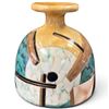 Image 2 : Mid-Century Modern Abstract Ceramic Vase Teal Geometric Design & Studio Pottery 14.5" Tall