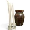 Image 3 : Assorted Decorative Vases & Candles w Glass Candle Holders Tallest Vase is 6.5"
