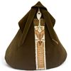 Image 1 : Vintage Fiber Art Hooded Figure Sculpture, Embroidered Cloak with Hidden Nude Figure, 10 Inches Tall