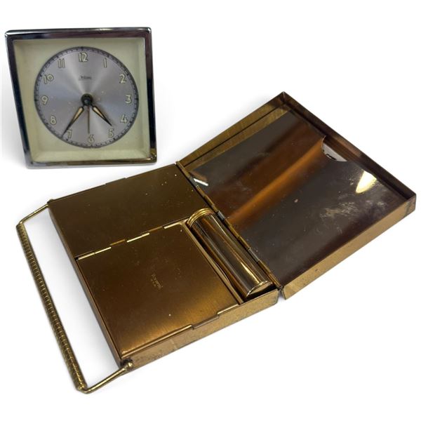 Art Deco Volupte Compact and Small 8-Day Square Quartz Clock