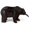 Image 1 : Hand-Carved Wooden Bear Sculpture with Fish, 14x5x9 Inches