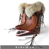 Image 2 : Unsigned First Nations Style Handcrafted Wooden Mask with Fur & Bead Accents