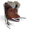 Image 3 : Unsigned First Nations Style Handcrafted Wooden Mask with Fur & Bead Accents