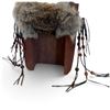 Image 4 : Unsigned First Nations Style Handcrafted Wooden Mask with Fur & Bead Accents