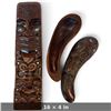 Image 2 : Traditional Maori Wood Carvings with Paua Inlay, Rotorua, NZ, Panel 16x4 in