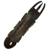 Image 3 : Pair West African Hand-Carved Wood Decorative Masks, Bird & Horn Motifs with Inlay, 21 In. Long