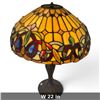 Image 2 : Tiffany-Style Stained Glass Table Lamp, Fruit Motif Dome Shade, Dual Pull-Chain Lights, 22 In. Tall.