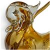 Image 3 : Amber & Clear Glass Murano Style Bird Sculpture, 14.5x9.5x11 Inches