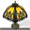 Image 2 : Art Nouveau-Style Slag Glass Table Lamp, Ornate Filigree Shade & Dual Pull-Chain Lights, 25 In.