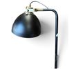 Image 3 : Mid-Century Style Black & Brass Floor Lamp, Adjustable Dome Shade & Arm, Circular Base, 59 In. Tall