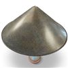 Image 4 : Modern Ceramic Table Lamp, Blue-Green & Ochre Base, Wide Conical Metal Shade, 30 In. Tall