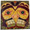 Image 1 : Northwest Coast First Nations-Inspired Mixed Media Mask Artwork, Stylized Creature Face, 12 x 12 In.
