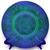 Image 3 : 10 Uranium Glass Floral Dessert Plates, Depression Era Style, UV Reactive Green Glass, 6 Inches Each
