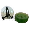 Image 5 : 10 Uranium Glass Floral Dessert Plates, Depression Era Style, UV Reactive Green Glass, 6 Inches Each