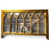 Image 1 : Large Gothic Revival Gilt Architectural Mirror, Arched Window Tracery Design, 40 x 25" Wall Mirror