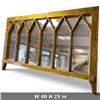 Image 2 : Large Gothic Revival Gilt Architectural Mirror, Arched Window Tracery Design, 40 x 25" Wall Mirror