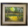 Image 1 : Phillip Cantrell Signed Original Michigan Woodland River Landscape Oil Painting, Framed, 14.5 x 13"