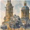 Image 4 : St. Petersburg Peter & Paul Cathedral Signed Russian Architectural Painting, 1993, Framed, 16 x 20.5