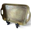 Image 6 : Set of 5 Brass Serving Trays w Engravings & Various Patterns