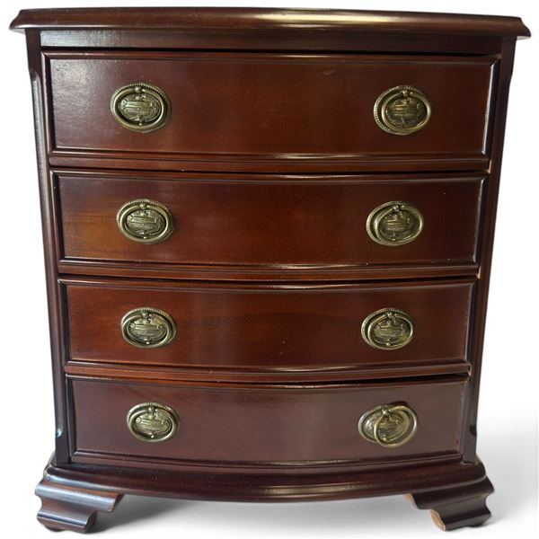 The Bombay Company 1989 Jewelry Chest with Brass Pulls & Velvet Lining, 13 x 8.3 x 14 In