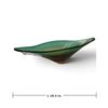 Image 2 : Murano Style Green and Amber Art Glass Centerpiece Bowl, Freeform Elongated Design, 18.5 Inches Long